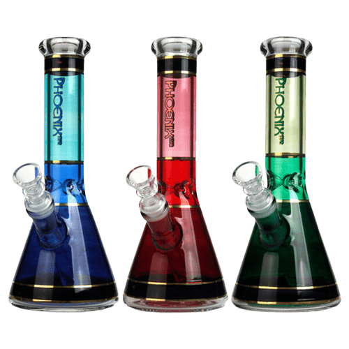 BONG BEAKER PHOENIX STAR AZUL GOLDEN LINE – BOROSILICATO 25CM - Imagen 3