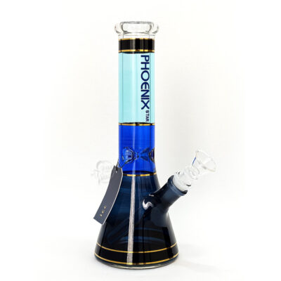 BONG BEAKER PHOENIX STAR AZUL GOLDEN LINE – BOROSILICATO 25CM