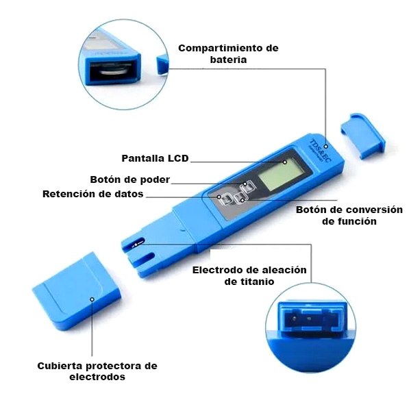 MEDIDOR TDS – EC – TEMPERATURA