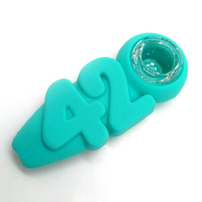 Pipa de silicona para material herbal, "420"